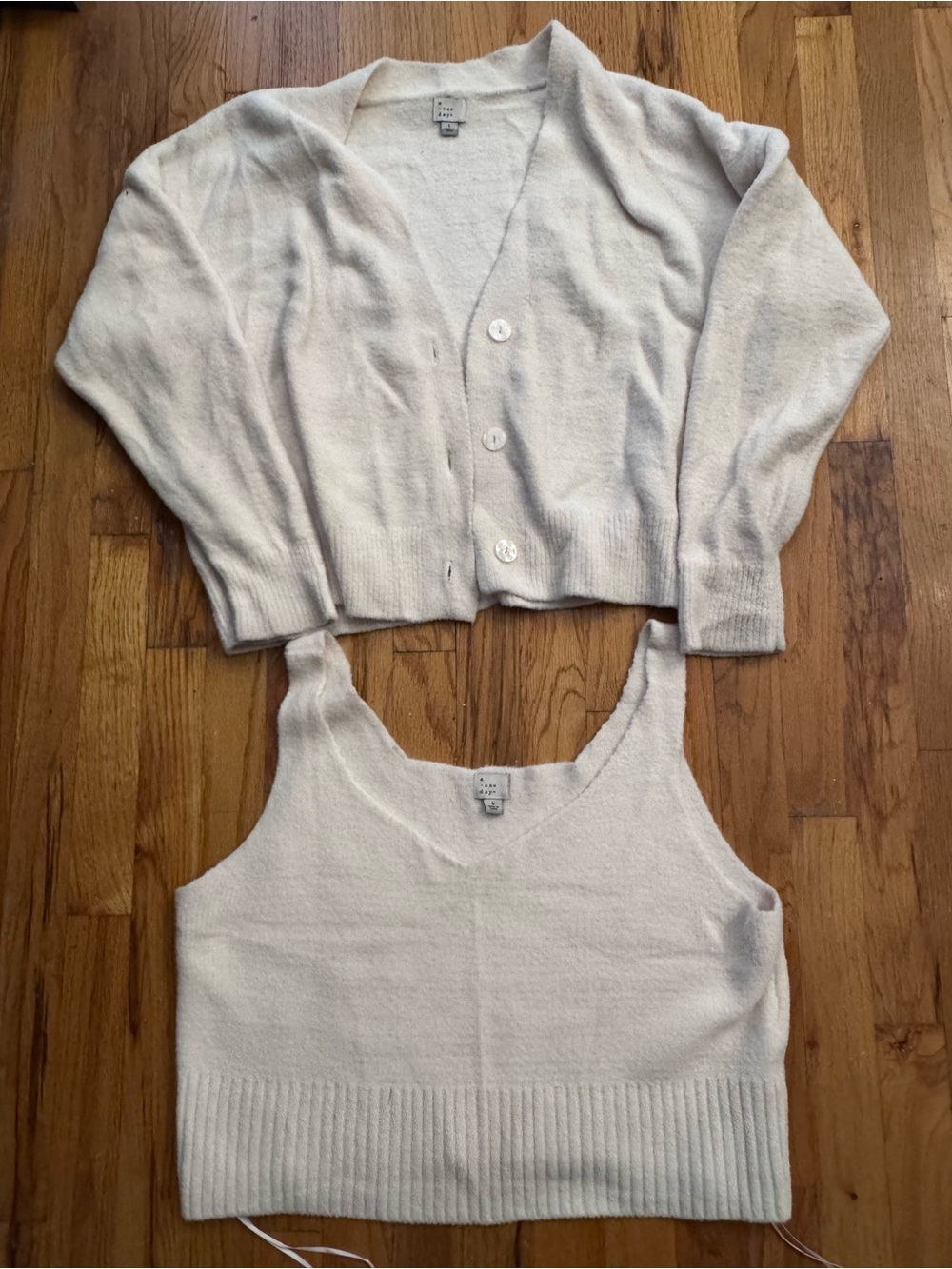 a new day Cream V-Neck Knit Top